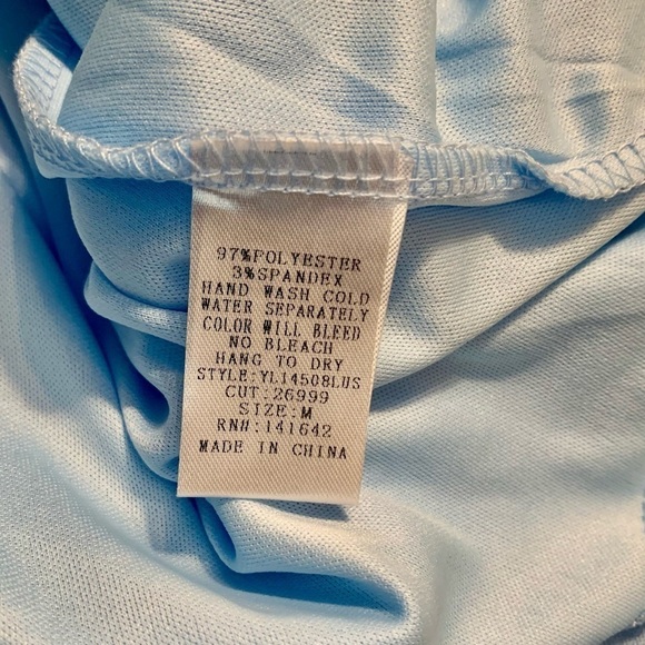 Lulu’s Dress Medium Mini Pale Blue Short Sleeve Silver Embellishments Crystals - Picture 13 of 16